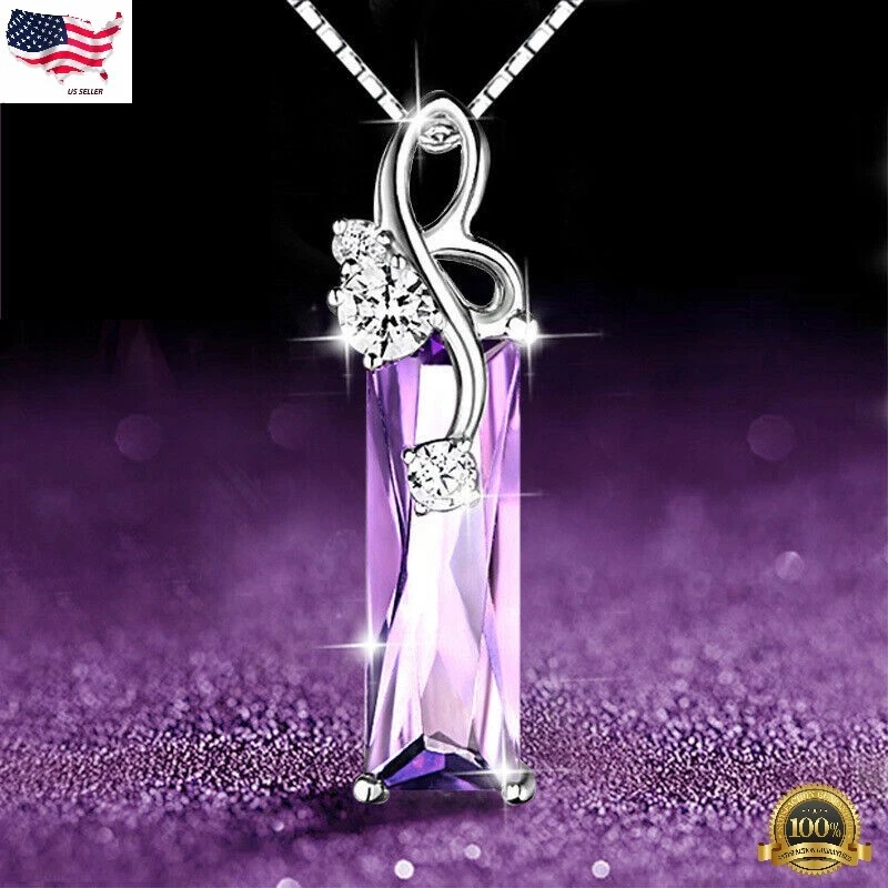 Collar colgante de circón enchapado en plata 925 para mujer joyería de boda regalo simulado Foto 1 de 1