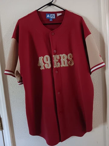 Rare Vintage Baseball Style Button Up 49ers Steve Young Jersey Cover