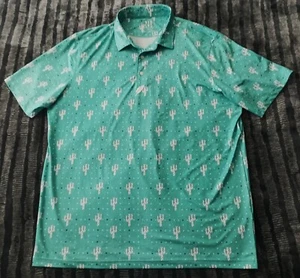 NVRLND Polo Mens 2XL Golf Shirt Green Cactus Neverland Country Club Arizona - Picture 1 of 5