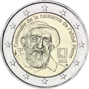 2 Euro France 2012 * 100th Anniversary - Birth of Abbé Pierre * Unc - Picture 1 of 2