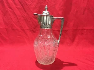 Imperial Russian Silver Mounted Claret Jug 27.4 cm 800 Silver & Cut Glass 1908 - Picture 1 of 12