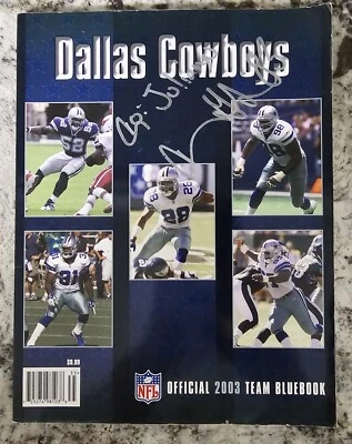 Terry Glenn, #83 Autógrafo ▪︎ Dallas Cowboys 2003 Equipo Oficial Libro Azul Foto 1 de 4