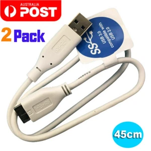 2X Genuine WD USB 3.0 A Male to Micro B Hard Drive Cable Cord for Seagate HDD AU - Picture 1 of 6