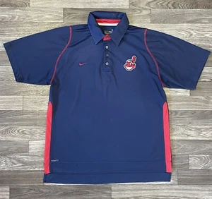 Camiseta polo atlética Nike Cleveland Indians para hombre mediana Chief Wahoo Swoosh Logo - Imagen 1 de 7