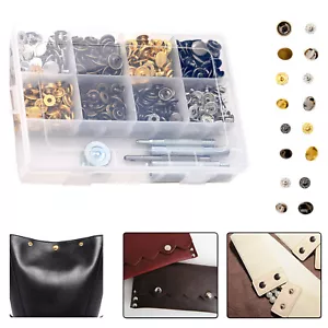 Press Studs with Setter Tools Kit S Spring Snap Fastener Button Leather Crafts - Picture 1 of 15