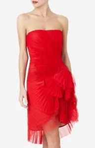 NUEVO VESTIDO SIN TIRANTES BCBGMAXAZRIA RUNWAY ROJO BAYA COQETTE NST6P225/M559A TALLA 10 - Imagen 1 de 2