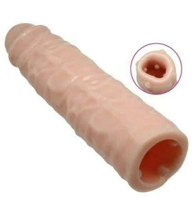 Guaina pene finto estensore maschile indossabile prolunga manicotto realistico - Foto 1 di 3