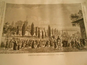 Türkische Hochzeitszeremonie Gravur old Print 1884 - Bild 1 von 1
