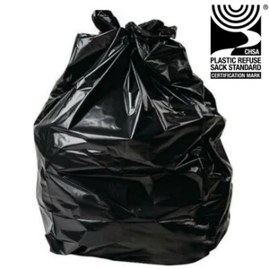 Black Bags Bin Liners Refuse Sacks Rubbish Litter Dirt Medium Duty Case of 200 - Picture 1 of 1