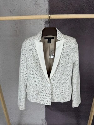 Blazer Marc By Marc Jacobs para mujer con cuello de muesca de encaje blanco talla 4 Foto 1 de 4