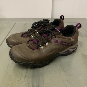 Merrell Womens Hiking Shoes Chameleon Shift Traveler Olive Sz7.5 Leather Suede - Picture 1 of 9