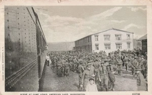 Vintage Postcard WWI military training camp Camp Lewis American Lake Washington - Picture 1 of 2