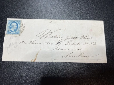 Países Bajos 1 portada de carta doblada 1859 a Arntem Rey Guillermo III KSPhilatelics Foto 1 de 4