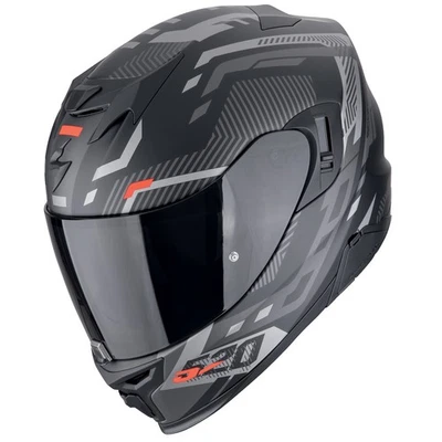 Scorpion Exo-520 Evo Air Ranka Integralhelm Schwarz / Silber / Rot Motorradhelm  - Bild 1 von 3