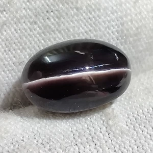 6.1ct Natural Black Cat's Eye Oval Cabochon Lehsuniya Gemstone for Ring Jewelry - Picture 1 of 5