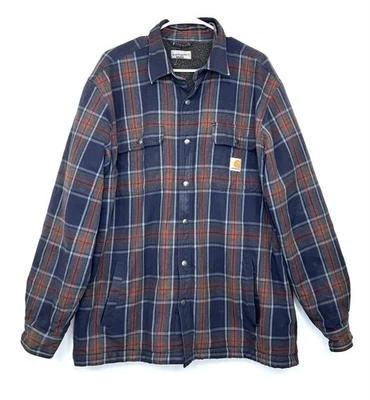 Carhartt Shirt Hubbard Flannel Sherpa Lined Jacket Shacket Men’s XL - Image 1 of 4