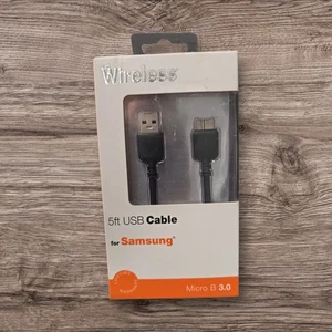 Just Wireless 5ft USB cable for Samsung MICRO B 3.0 - Picture 1 of 2