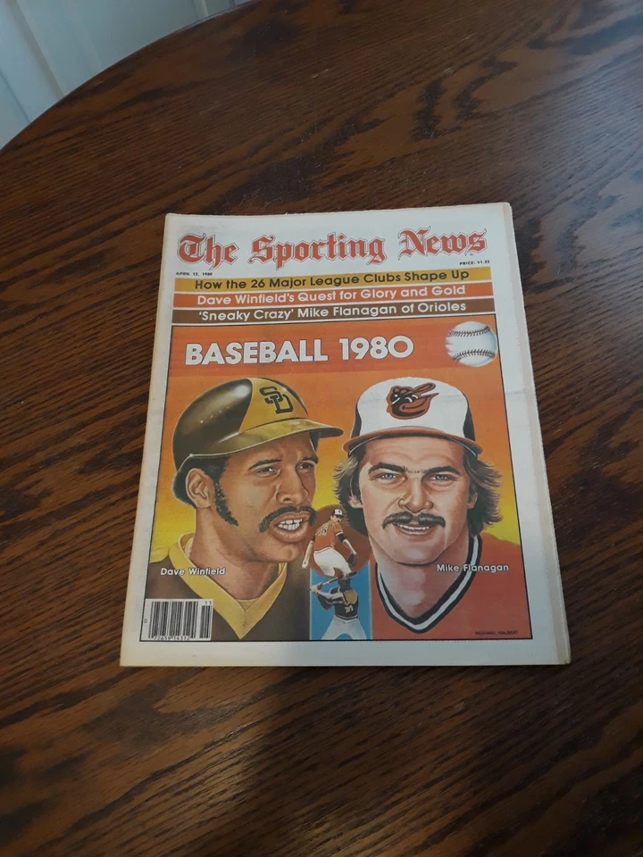 APRIL 12,1980-THE SPORTING NEWS-DAVE WINFIELD & MIKE FLANAGAN OPENING DAY ISSUE* Foto 1 de 1