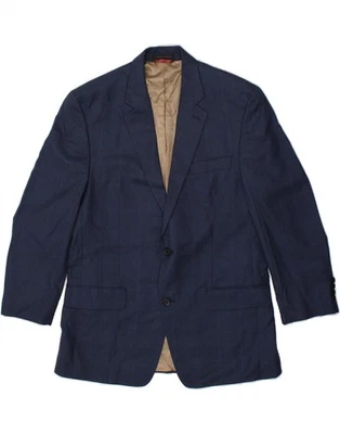 Chaqueta Blazer IZOD Para Hombres 2 Botones Reino Unido 42 XL Azul Marino Cuadros Rayón AO10 Foto 1 de 3