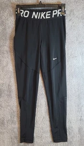 Nike Pro Training Dri Fit Tights Women's Medium Black Mesh Ankle Athletic Gym... - Picture 1 of 11