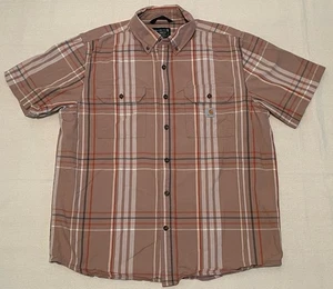 Carhartt Hemd Herren Large Loose Fit Beige Kariert Kurzarm Workwear Knopfleiste - Bild 1 von 16