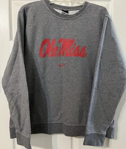 Nike Ole Miss Rebels Men’s Large Sweatshirt Center Check Swoosh - Picture 1 of 6