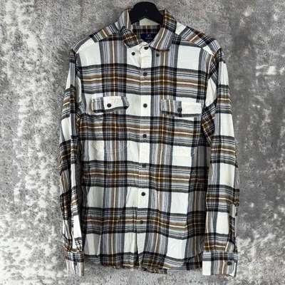 George Size S 34-36 Plaid Cotton Blend Casual Button Shirt Long Sleeve Pocket - Image 1 of 4