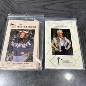 Quilted Closet 105 Snowy Hooded Jacket S-XXL Crazy Quilt Bomber S-L Pattern Vtg - Picture 1 of 3