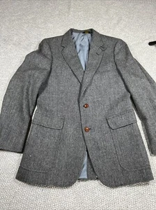 Cappotto sportivo uomo Bullock & Jones vintage blu lana a quadri - Foto 1 di 12