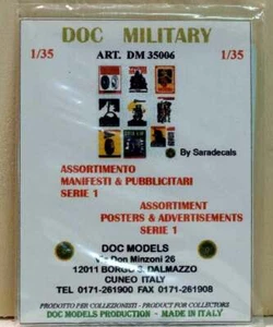 1/35 DOC MODELS DM 35006 – DECALS POSTERS – SERIE 1 - Foto 1 di 1