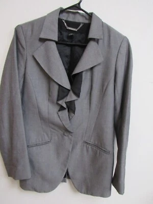 Abrigo de traje para mujer blanco/negro gris carbón pequeño Foto 1 de 4