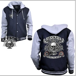 Chaqueta de motorista con capucha sudadera con capucha motocicleta Chopper Bobber *4240 ny - Imagen 1 de 3