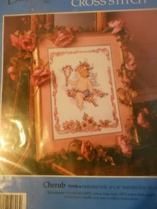 Vintage Candamar Designs Counted Cross Stitch Kit Cherub 50806 11" x 14" 1994 - Picture 1 of 4