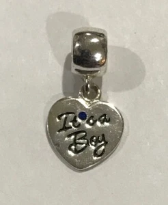 Sterling Silver 925 Its A Boy Heart Slider Dangle Charm E19 - Picture 1 of 3