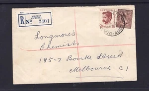 Victoria BIRCHIP registered cover 1949 to Melbourne - Picture 1 of 2