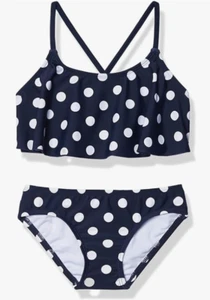 Kanu Surf Girls' Karlie Flounce Bikini Beach 2 Piece Suzie Navy Size 12 4363 - Picture 1 of 2