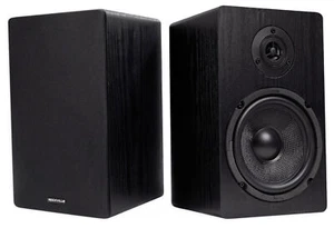 2) Rockville RockShelf 64B 400w Black 6.5" Home Theater Bookshelf Speakers/4 Ohm - Picture 1 of 9