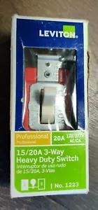 Leviton # 1223 Heavy Duty 3-Way Switch 15/20 Amp Light Almond - Picture 1 of 2