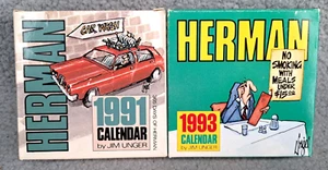 LOT OF 2 VINTAGE Herman Calendars 1991 & 1993 Jim Unger Cartoon Funny SEALED - Picture 1 of 7