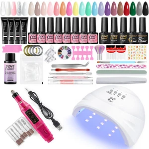Komplettes Gel-Nagellack-Set mit 48W UV-Licht Maniküre-Kit Nagelkunst-Werkzeuge - Bild 1 von 20