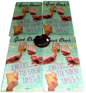 Platos de aperitivo Palm Restaurant ~ Juego de 4 ~ CHEERS TO GOOD TIMES~ 8" x 5" - Imagen 1 de 1