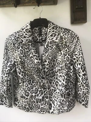 Chaqueta Berek con estampado animal negra, blanca, gris con detalles de estrás talla: PS/delgada nueva con etiquetas Foto 1 de 4