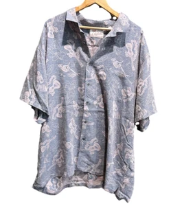Kahala Aloha Smoke Gray Short Sleeve Men's Size 3XL Casual Button Down Shirt - Picture 1 of 5