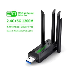 Wifi Stick USB 3 Wireless Adapter 1200Mbps Dongle 2.4/5GHz Dual Band Antenne - Bild 1 von 17