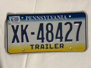 Remolque Pennsylvania etiqueta matrícula XK-48427 Keystone State 2002 - Imagen 1 de 2