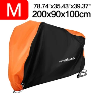 Motorcycle Cover Waterproof Outdoor 78.7" Motorbike Garage Cover Winter-proof M - Picture 1 of 12