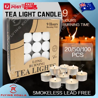 TeaLight Candles 9 Hours TeaLights Tea Light Candle Home Party Wedding Unscented - image 1 of 3