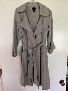 Women’s 100% Linen Duster Jacket Grey Size M