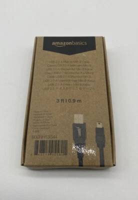 AmazonBasics IFRI 3 Feet USB 2.0 A-Male to Mini-B Cable - Black - Image 1 of 2