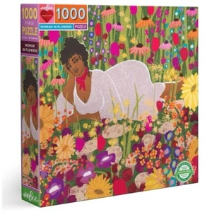 Jigsaw Puzzle Woman in Flowers 1000 Piece by eeBoo Square 23 x 23 in NEW Sealed - Picture 1 of 9